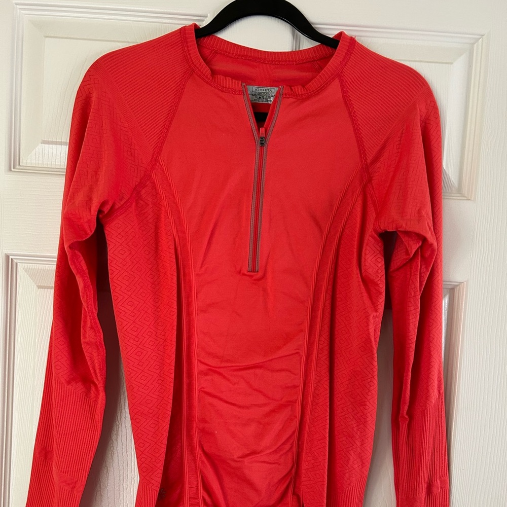 Athleta 3/4 Zip Dri Fit Long Sleeve Shirt